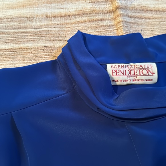 Vintage Sophisticates by Pendleton Petite Button Down Blouse Size 16 Blue - Picture 3 of 14